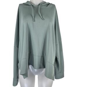 Mondette Performance Luxury Sea Foam Green Hooded Athletic Shirt XXL